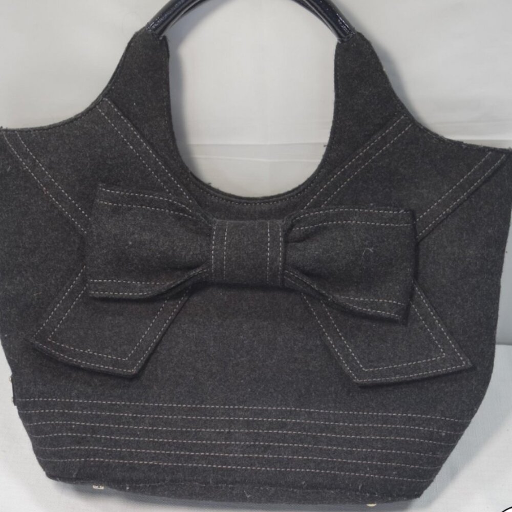 Kate Spade Walker Charcoal Wool Tate Handbag~Rare~Vintage~Classic